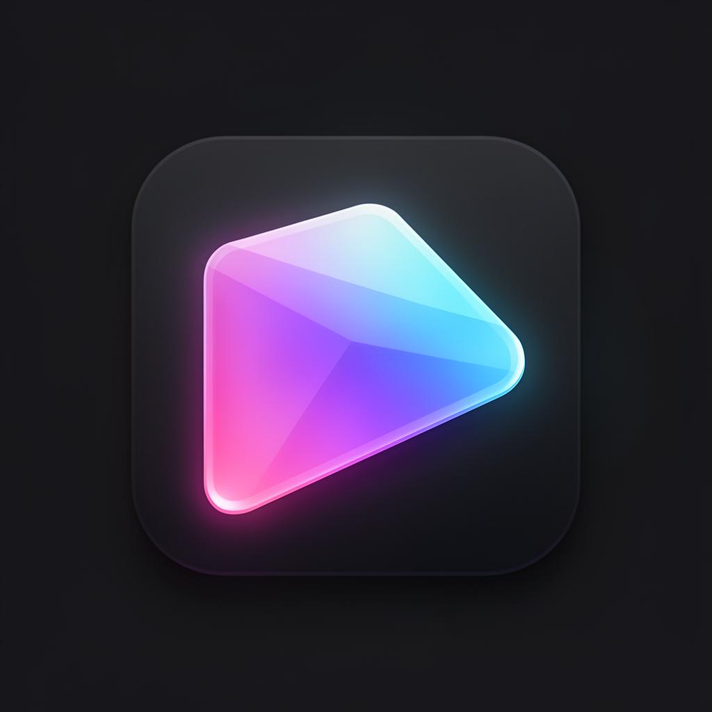 Glossy neon geometric app icon